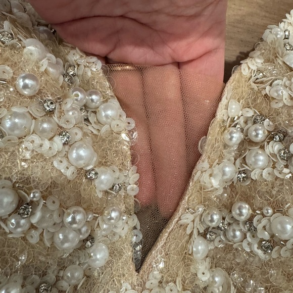 JOVANI 60010 BEADED WEDDING JUMPSUIT No Skirt - size 8 - Picture 6 of 6